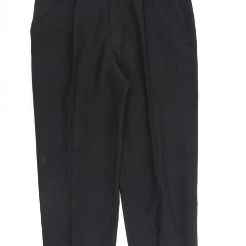 Daniel Drescott Mens Black Wool Trousers Size 36 in L30 in Regular Zip