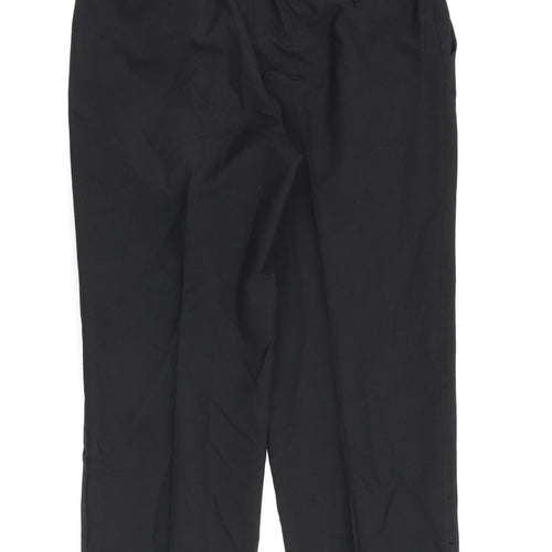 Daniel Drescott Mens Black Wool Trousers Size 36 in L30 in Regular Zip