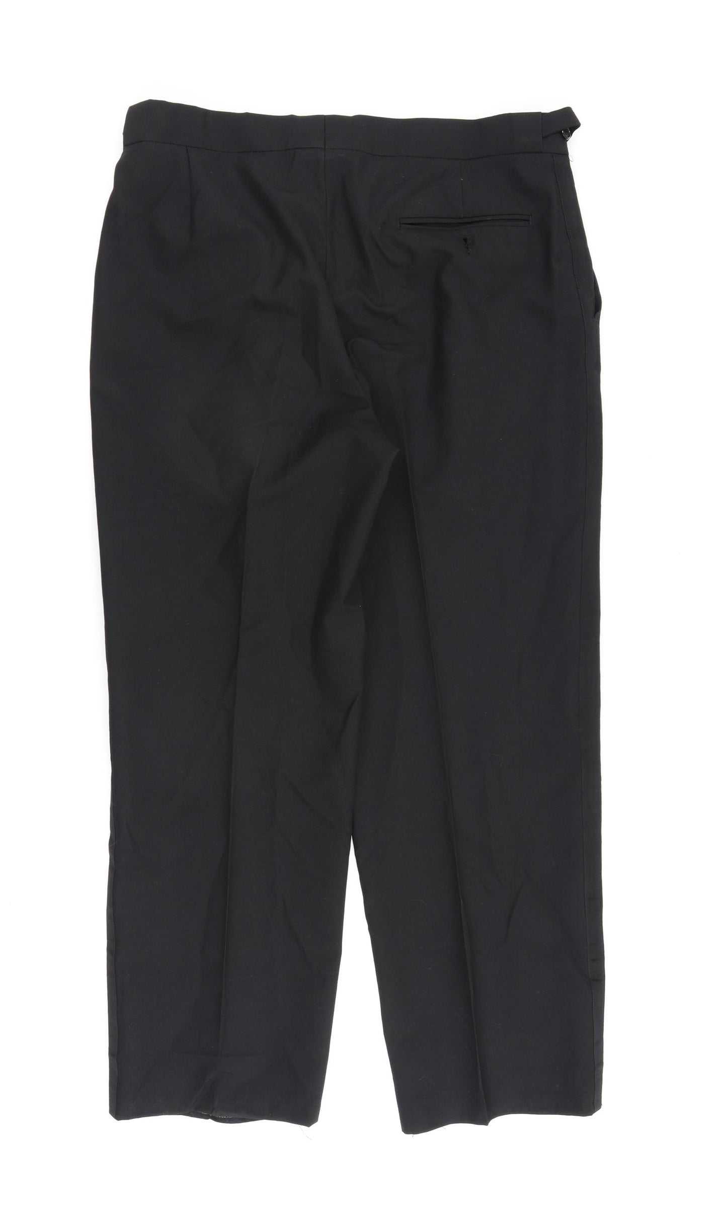 Daniel Drescott Mens Black Wool Trousers Size 36 in L30 in Regular Zip