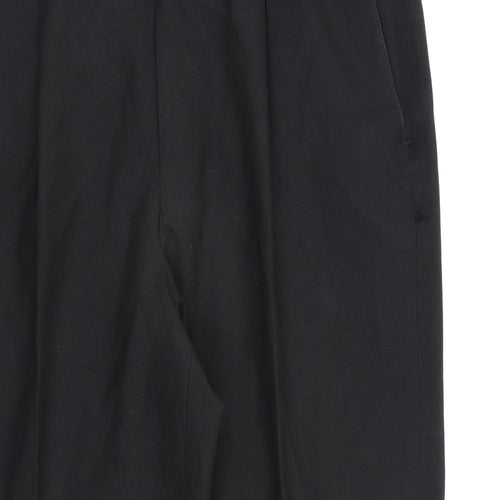 Daniel Drescott Mens Black Wool Trousers Size 36 in L30 in Regular Zip