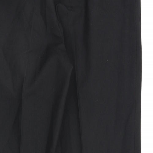 Daniel Drescott Mens Black Wool Trousers Size 36 in L30 in Regular Zip