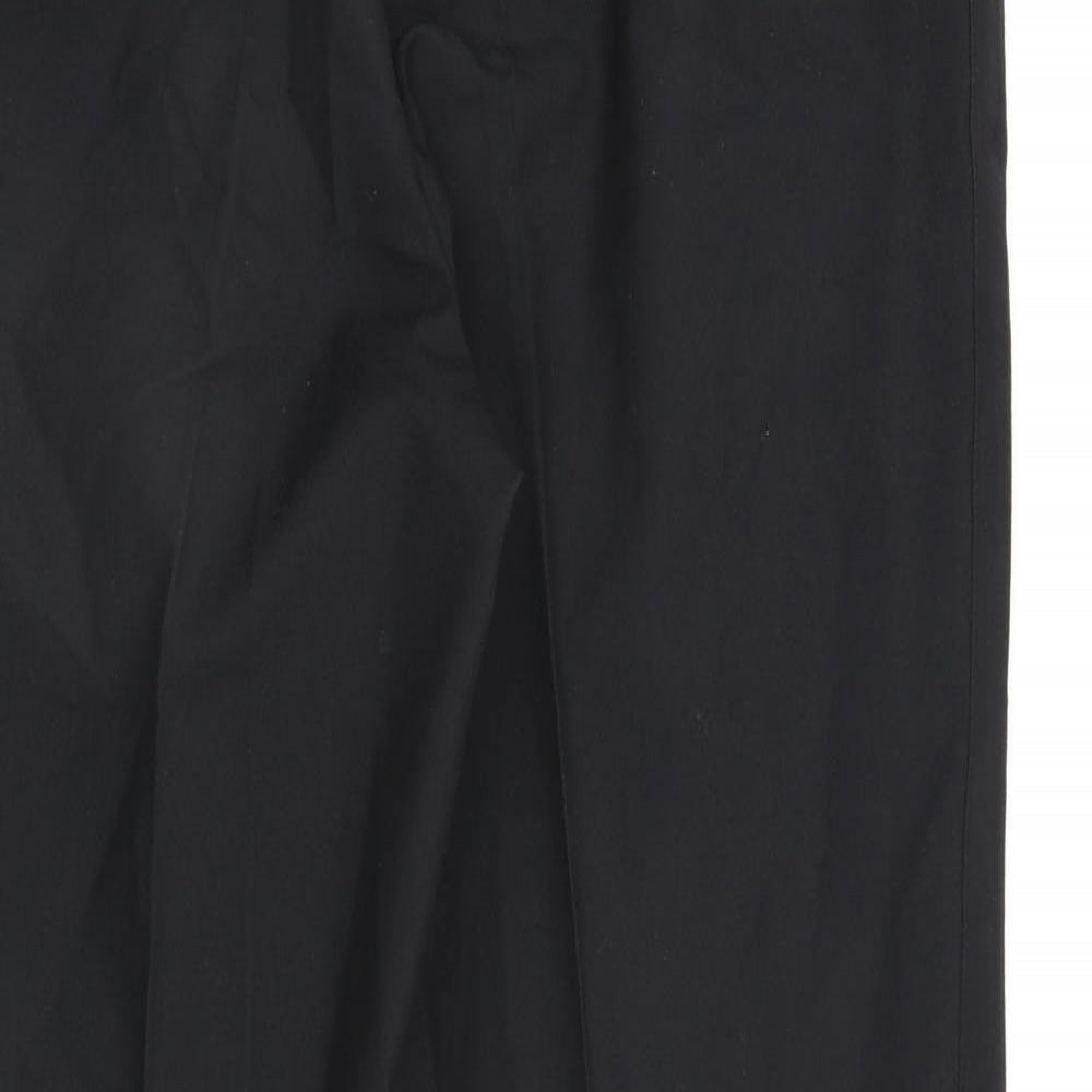 Daniel Drescott Mens Black Wool Trousers Size 36 in L30 in Regular Zip