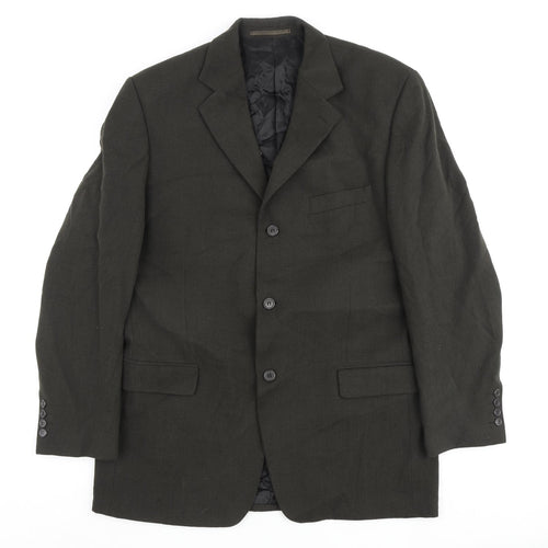 Hugo James Mens Green Polyester Jacket Blazer Size 44 Regular