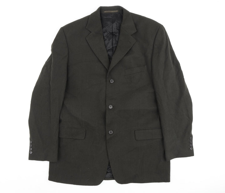 Hugo James Mens Green Polyester Jacket Blazer Size 44 Regular