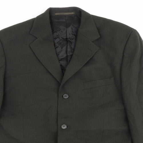 Hugo James Mens Green Polyester Jacket Blazer Size 44 Regular