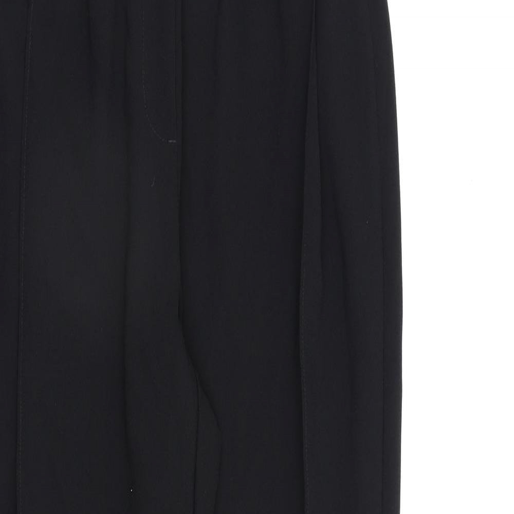 Marks and Spencer Womens Black Polyester Trousers Size 10 L29 in Regular