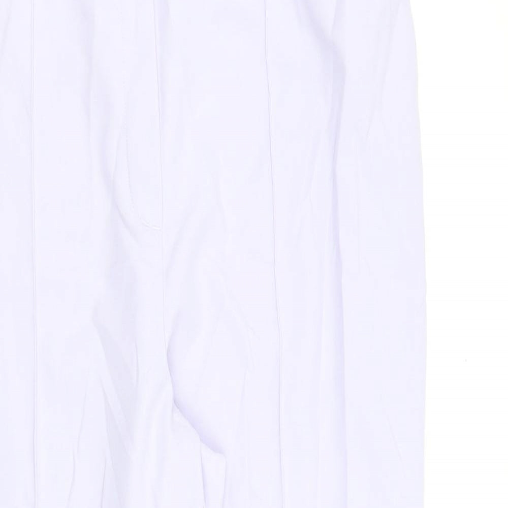 Marks and Spencer Womens Purple Polyester Trousers Size 18 L28 in Regular Zip