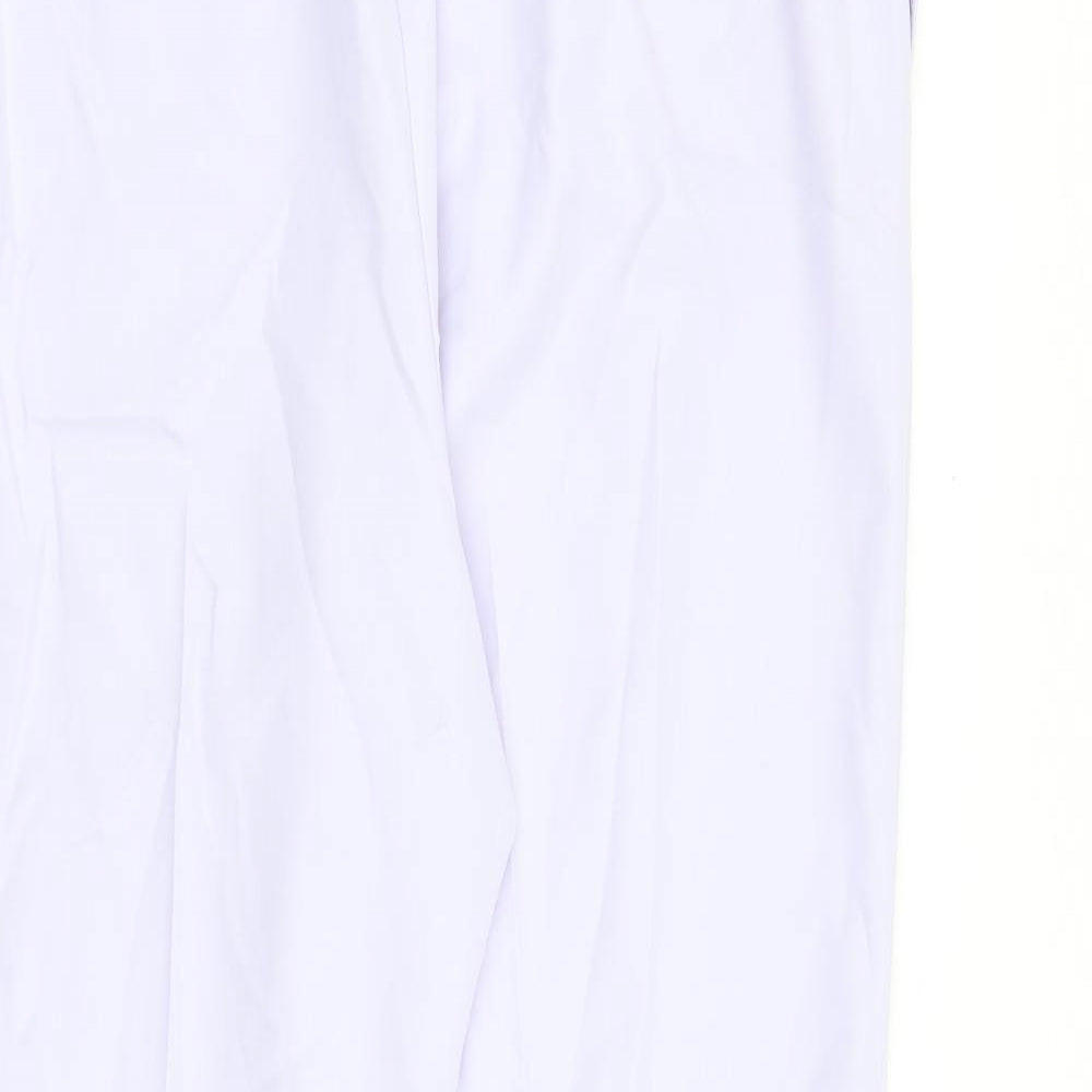 Marks and Spencer Womens Purple Polyester Trousers Size 18 L28 in Regular Zip