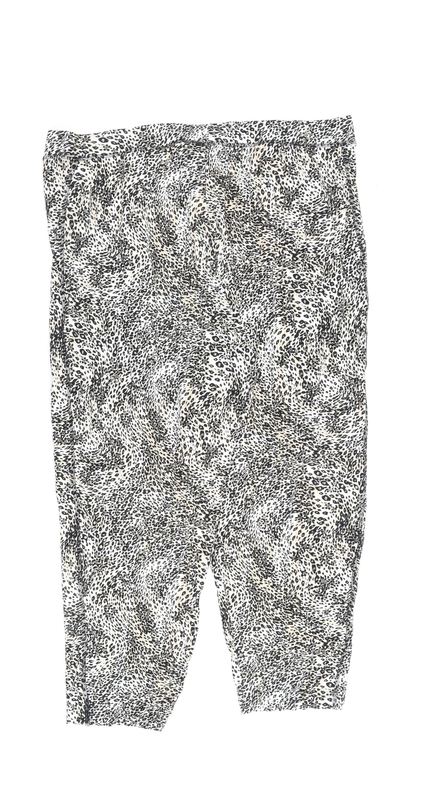 Marks and Spencer Womens Multicoloured Animal Print Viscose Trousers Size 20 L26 in Regular