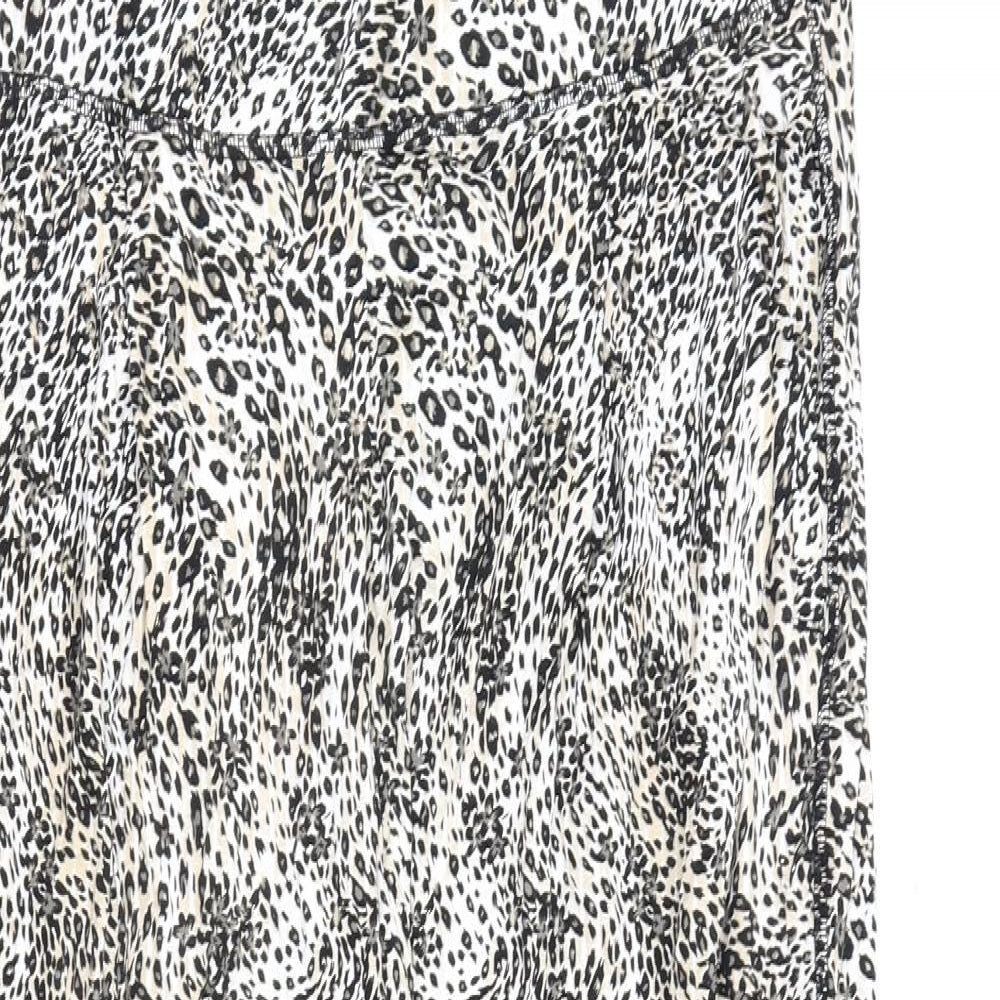 Marks and Spencer Womens Multicoloured Animal Print Viscose Trousers Size 20 L26 in Regular