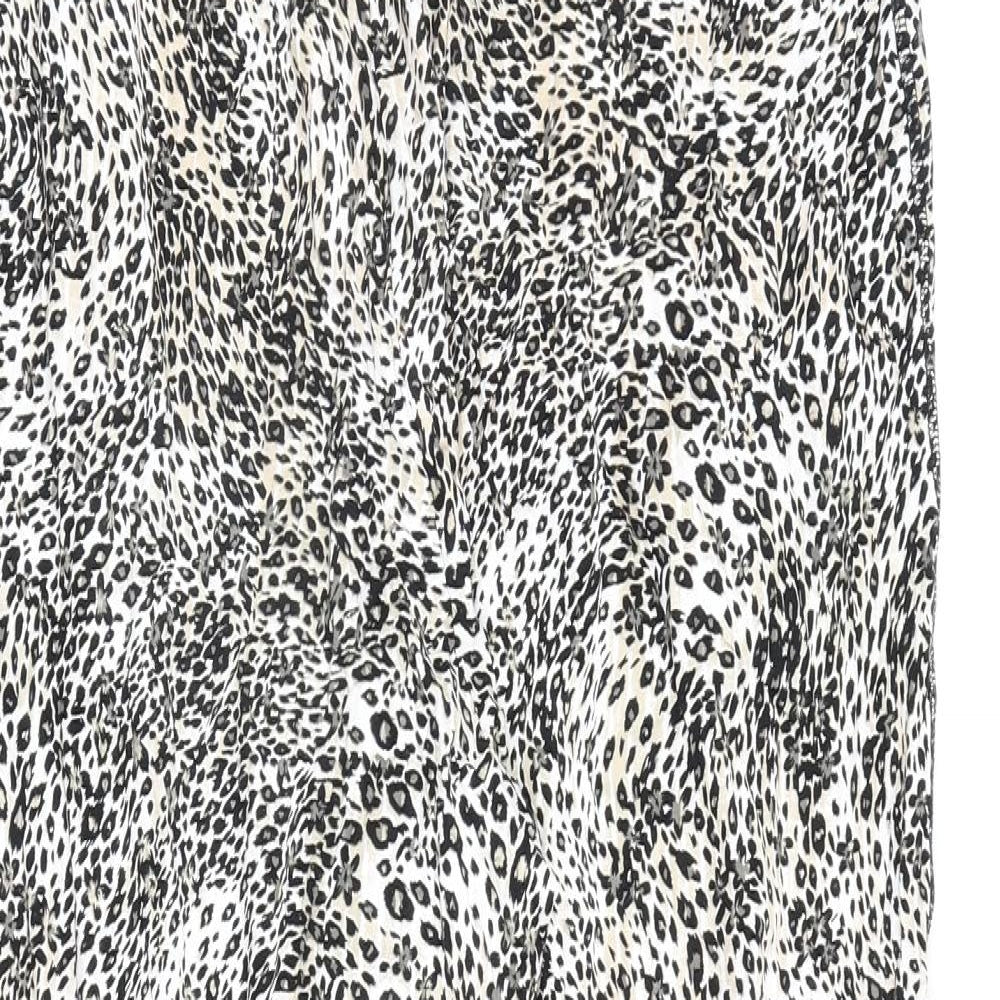 Marks and Spencer Womens Multicoloured Animal Print Viscose Trousers Size 20 L26 in Regular