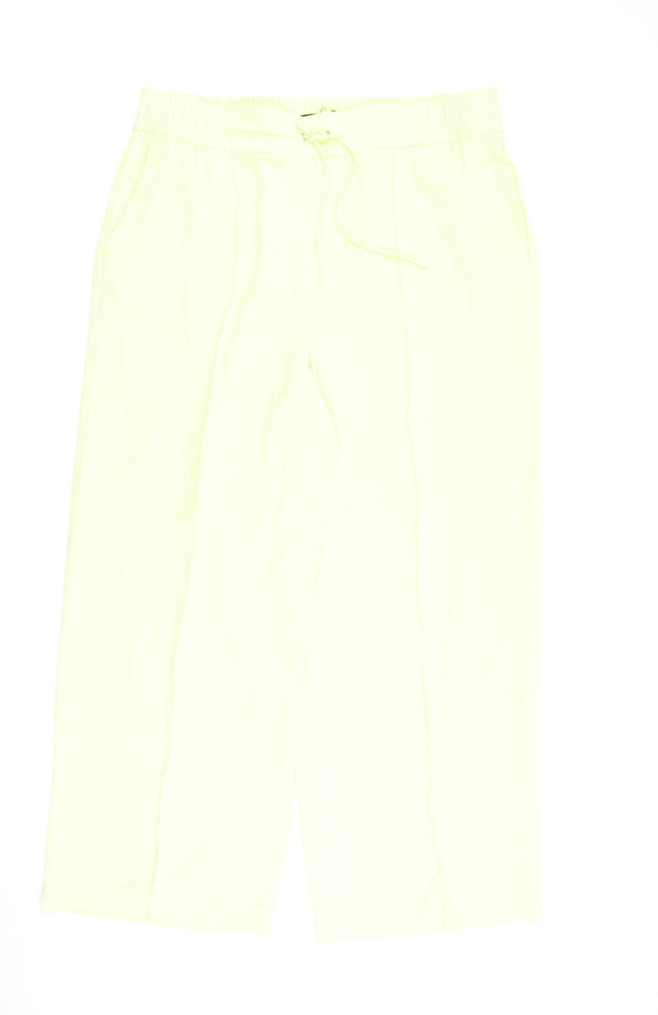 Marks and Spencer Womens Green Polyester Trousers Size 20 L31 in Regular Tie