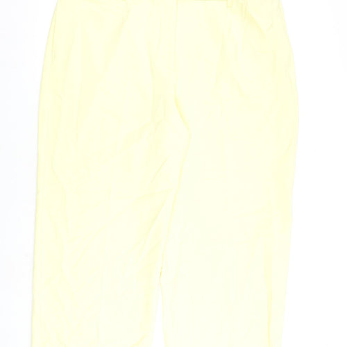 Marks and Spencer Womens Yellow Polyester Trousers Size 24 L30 in Regular Zip