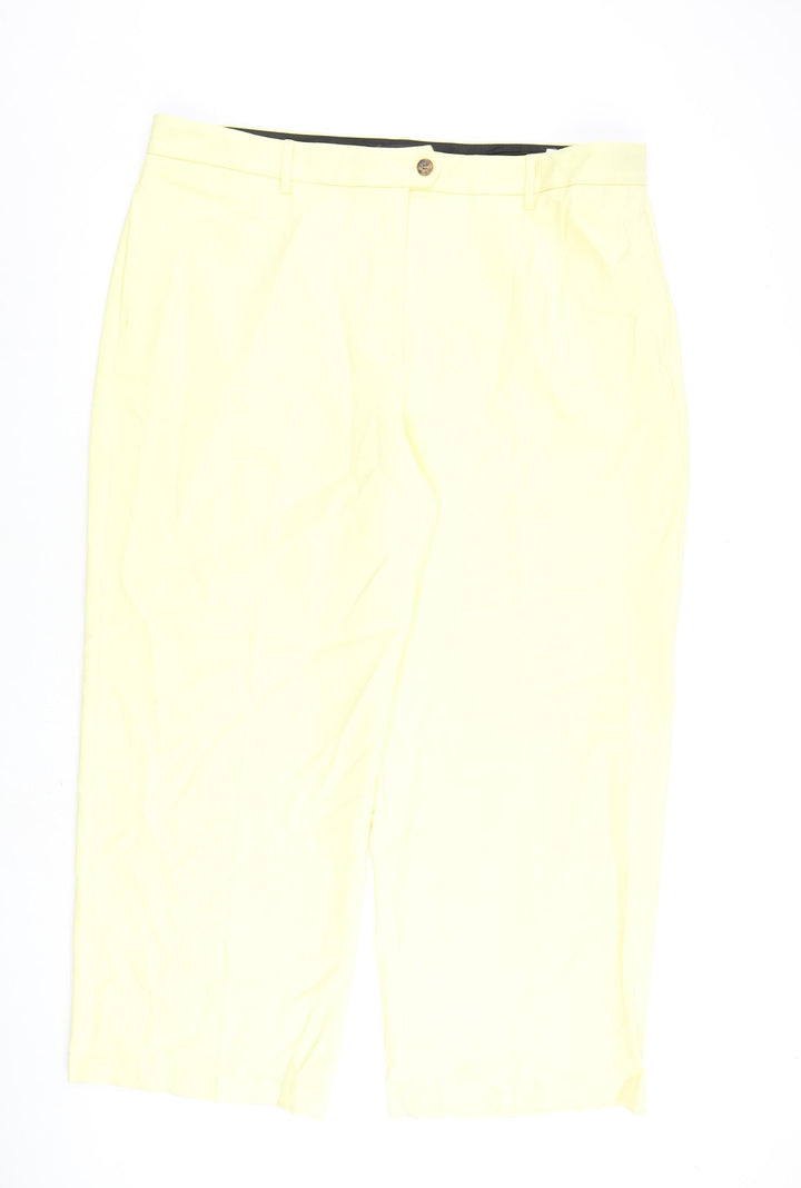 Marks and Spencer Womens Yellow Polyester Trousers Size 24 L30 in Regular Zip