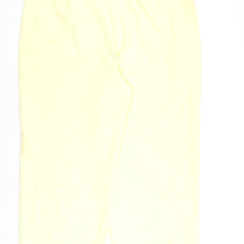 Marks and Spencer Womens Yellow Polyester Trousers Size 24 L30 in Regular Zip