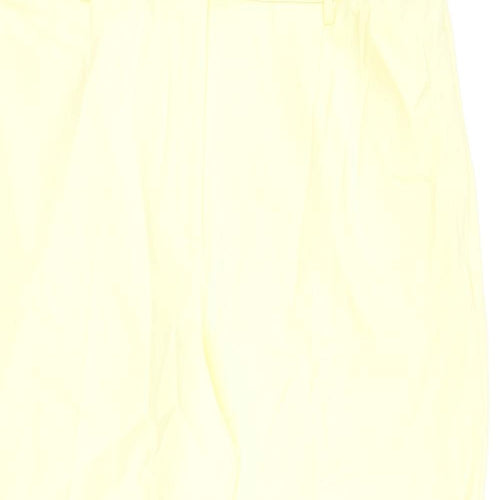 Marks and Spencer Womens Yellow Polyester Trousers Size 24 L30 in Regular Zip