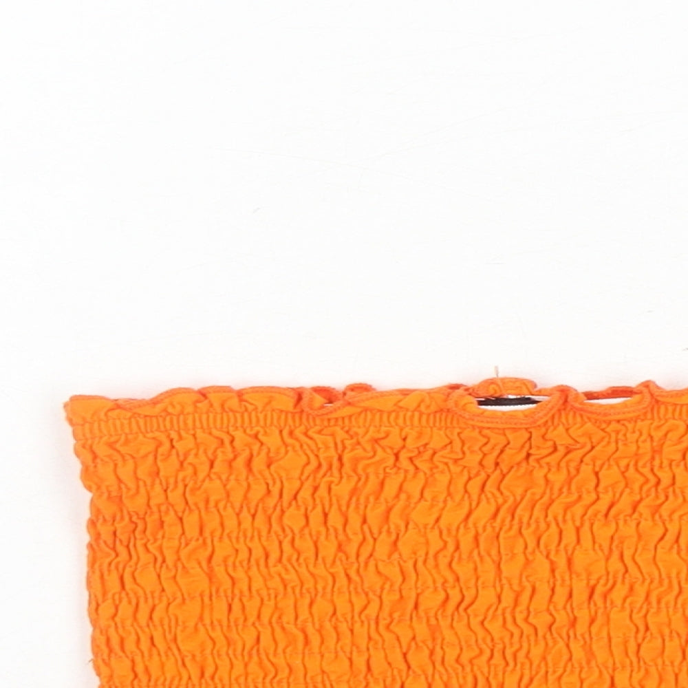 Topshop Womens Orange Cotton Cropped Tank Size 4 Off the Shoulder - Tube Top Stretch