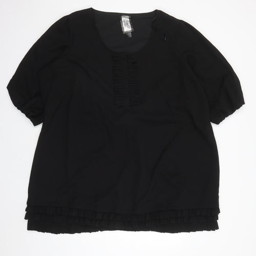 Angel Ribbons Womens Black Polyester Pencil Dress Size 30 Round Neck Pullover