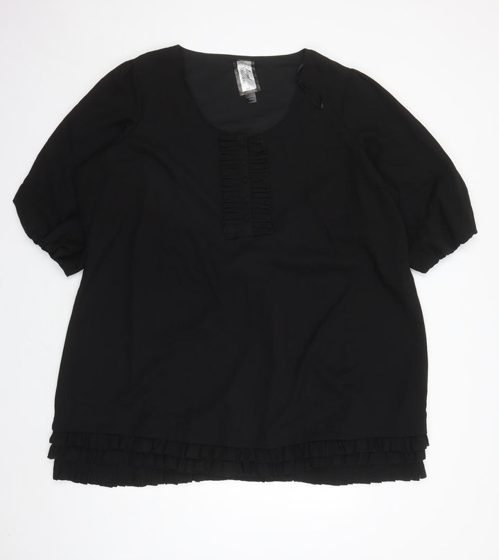 Angel Ribbons Womens Black Polyester Pencil Dress Size 30 Round Neck Pullover
