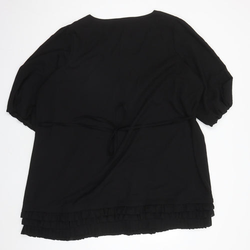 Angel Ribbons Womens Black Polyester Pencil Dress Size 30 Round Neck Pullover