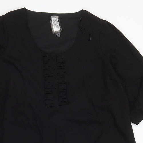 Angel Ribbons Womens Black Polyester Pencil Dress Size 30 Round Neck Pullover