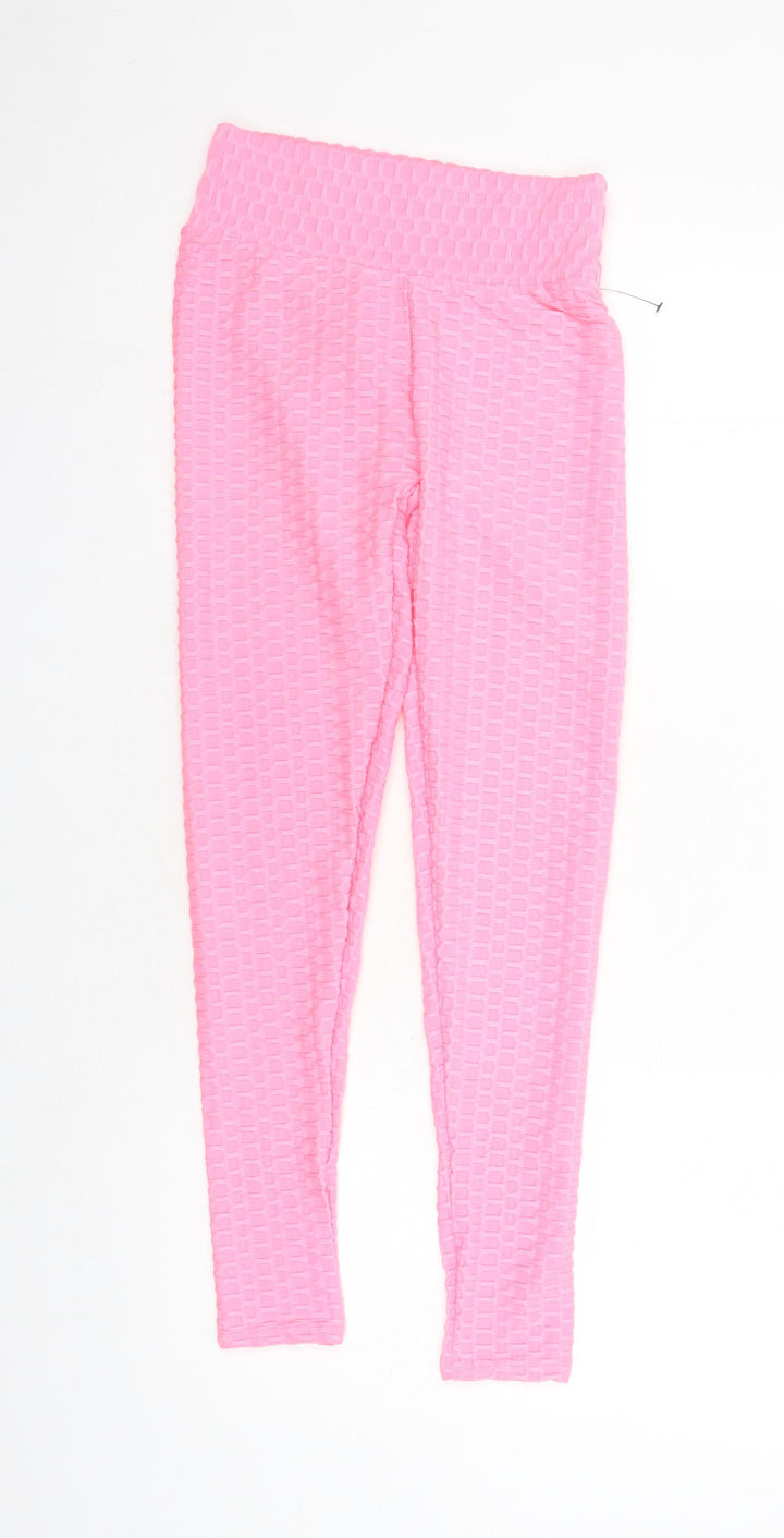 Lift Activewear Womens Pink Polyester Compression Leggings Size S L25 in Regular
