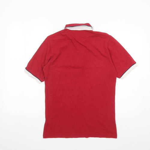 Original Penguin Mens Red Cotton Polo Size S Collared Button