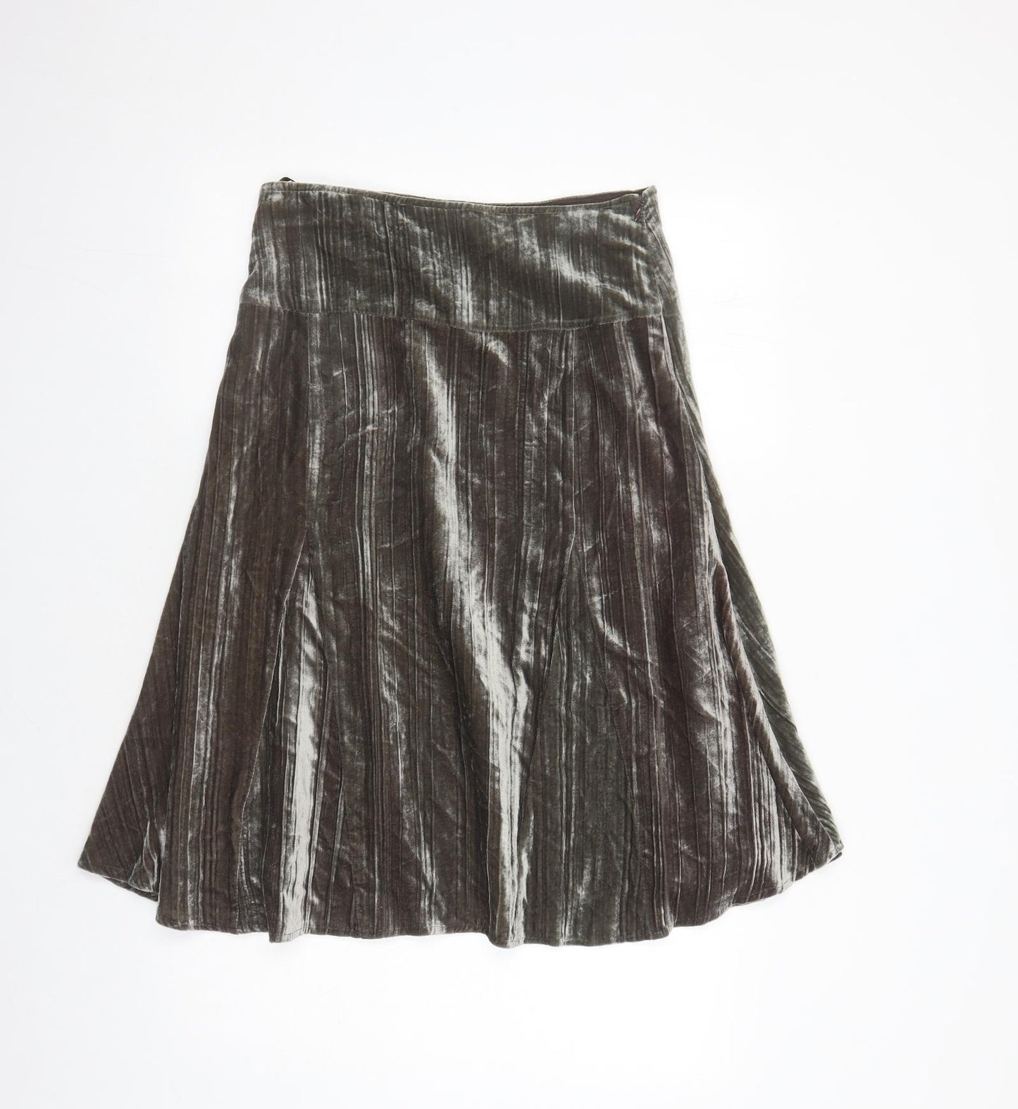 Principles Womens Grey Viscose Swing Skirt Size 10 Zip - Lined