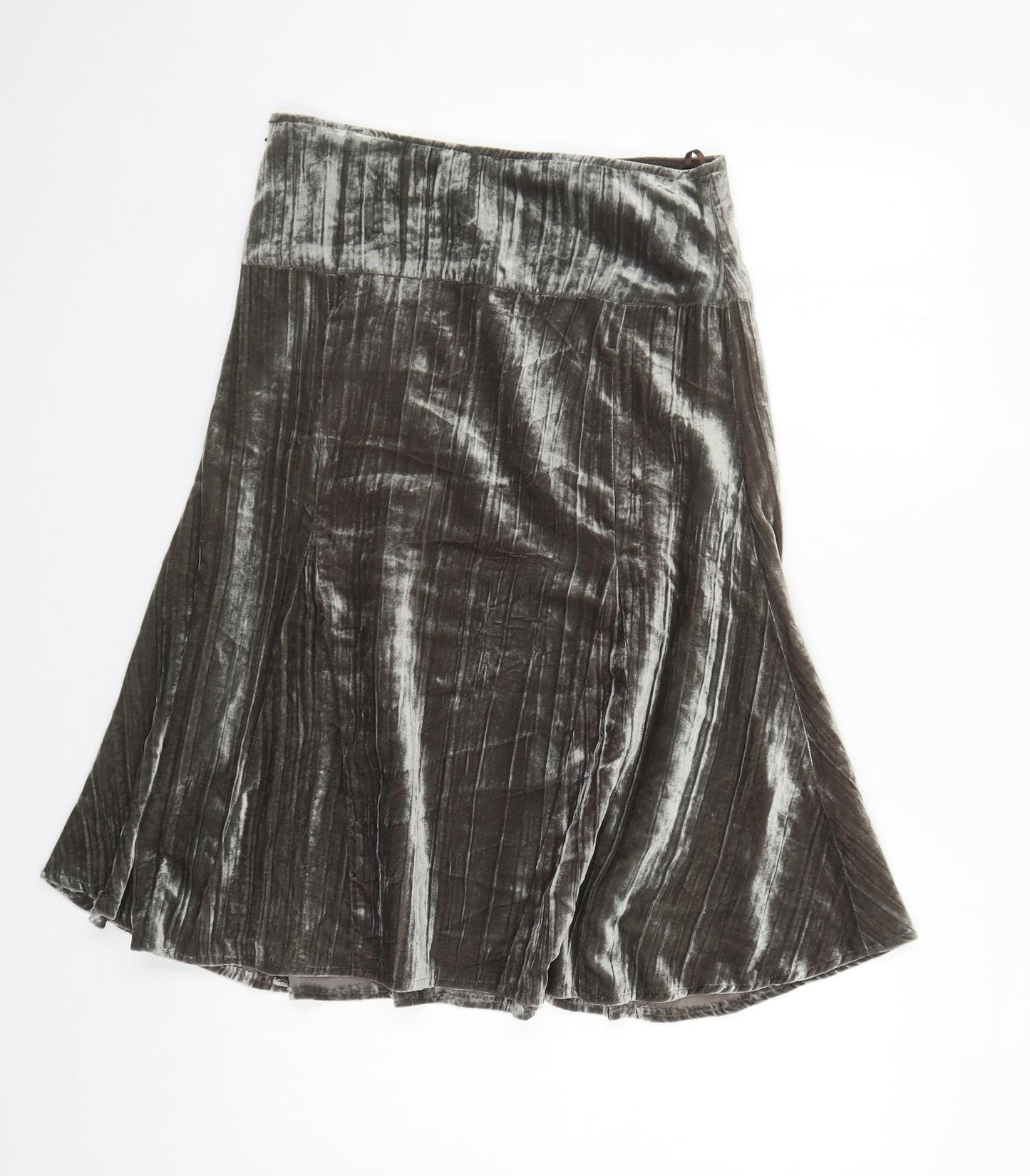 Principles Womens Grey Viscose Swing Skirt Size 10 Zip - Lined