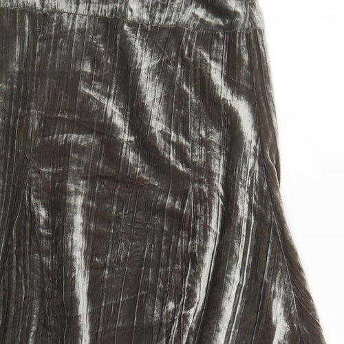 Principles Womens Grey Viscose Swing Skirt Size 10 Zip - Lined
