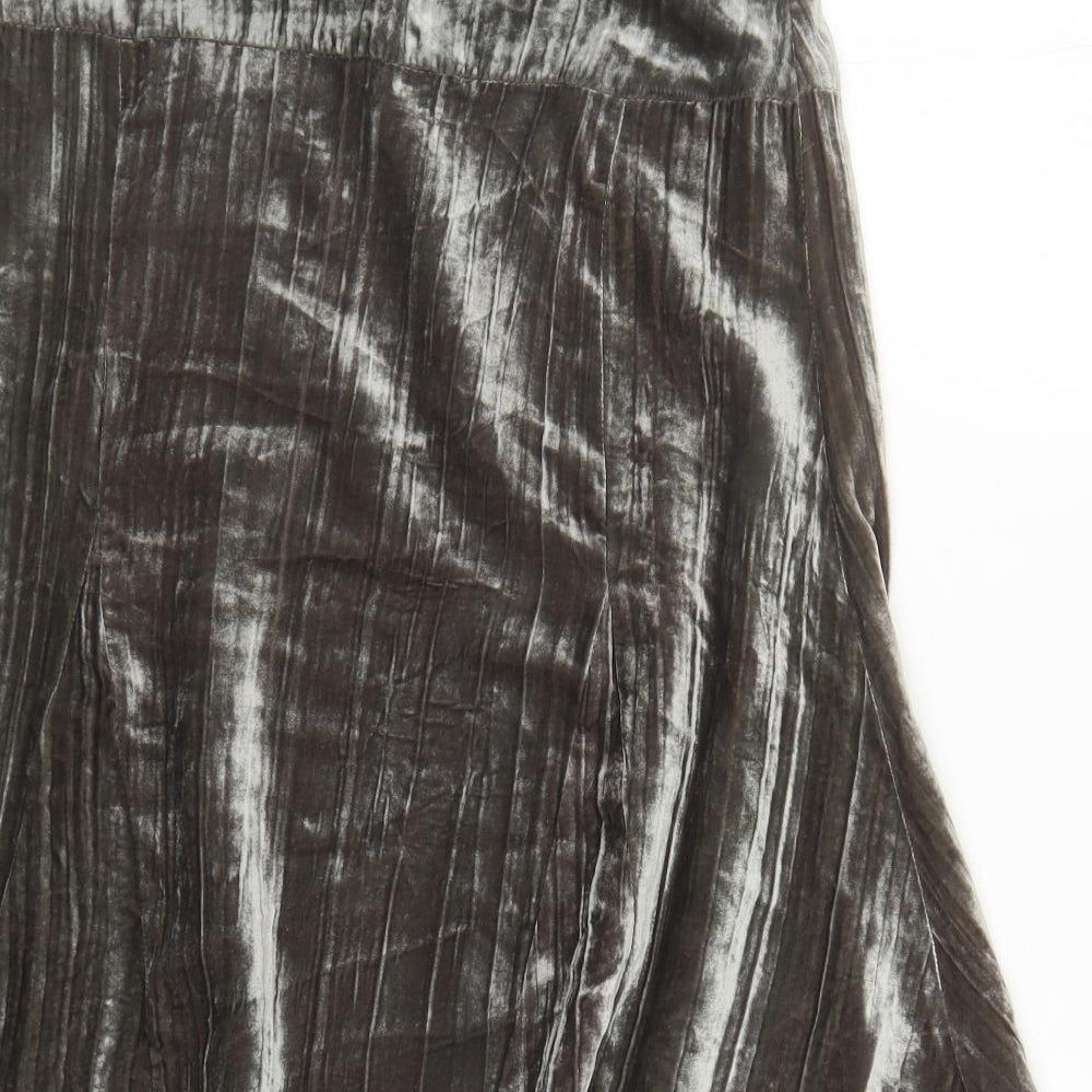 Principles Womens Grey Viscose Swing Skirt Size 10 Zip - Lined