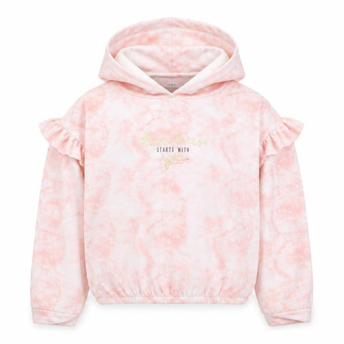Design Arc Girls Pink Geometric Polyester Pullover Hoodie Size 13-14 Years Pullover - Kindness Starts With You