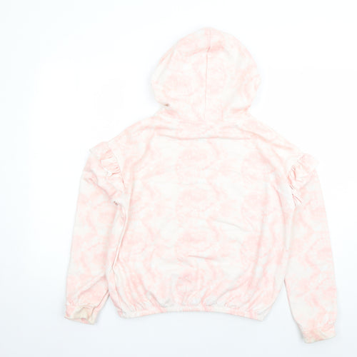 Design Arc Girls Pink Geometric Polyester Pullover Hoodie Size 13-14 Years Pullover - Kindness Starts With You