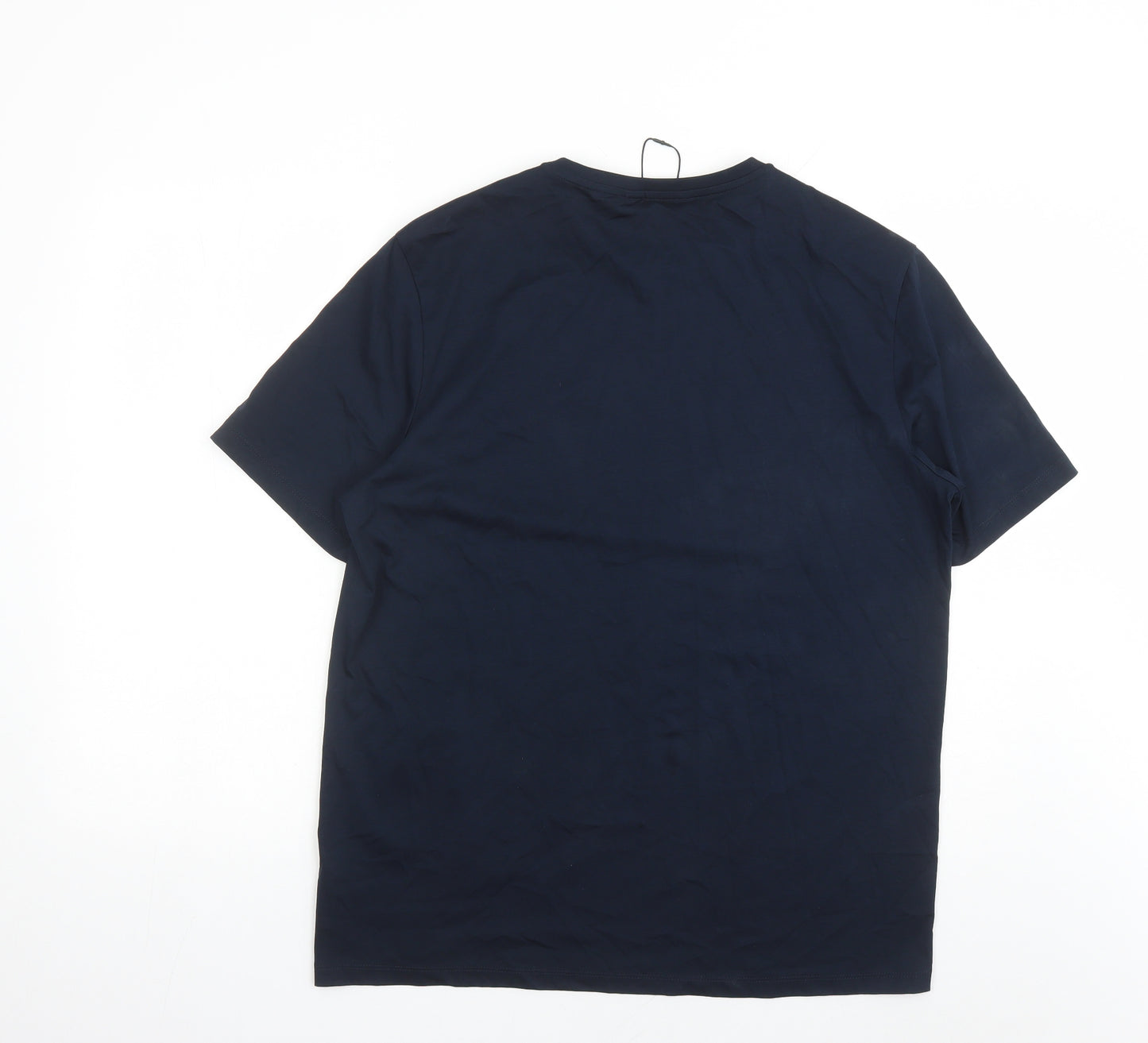 Marks and Spencer Mens Blue Cotton T-Shirt Size L Round Neck
