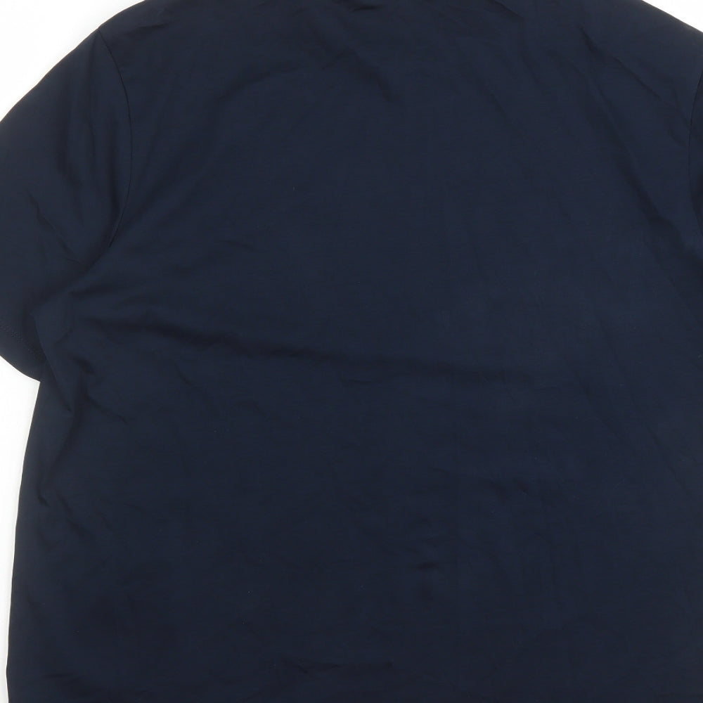 Marks and Spencer Mens Blue Cotton T-Shirt Size L Round Neck
