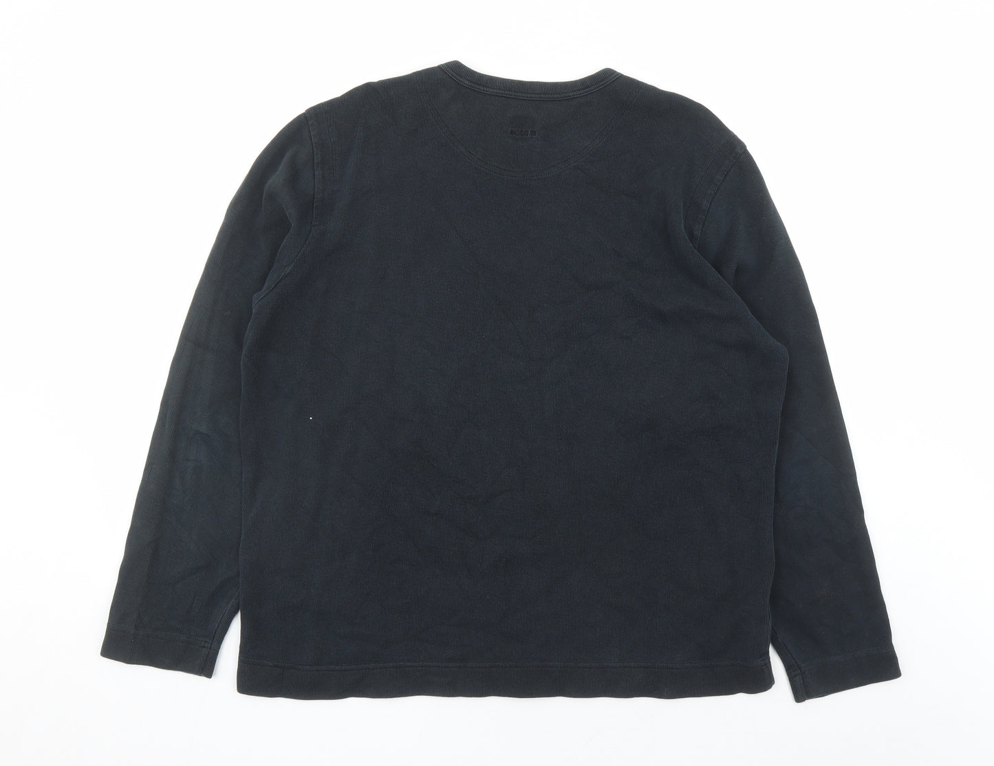 HUGO BOSS Mens Black Cotton Pullover Sweatshirt Size L