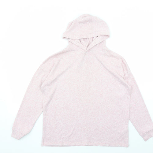 Marks and Spencer Girls Pink Viscose Pullover Hoodie Size 12-13 Years Pullover