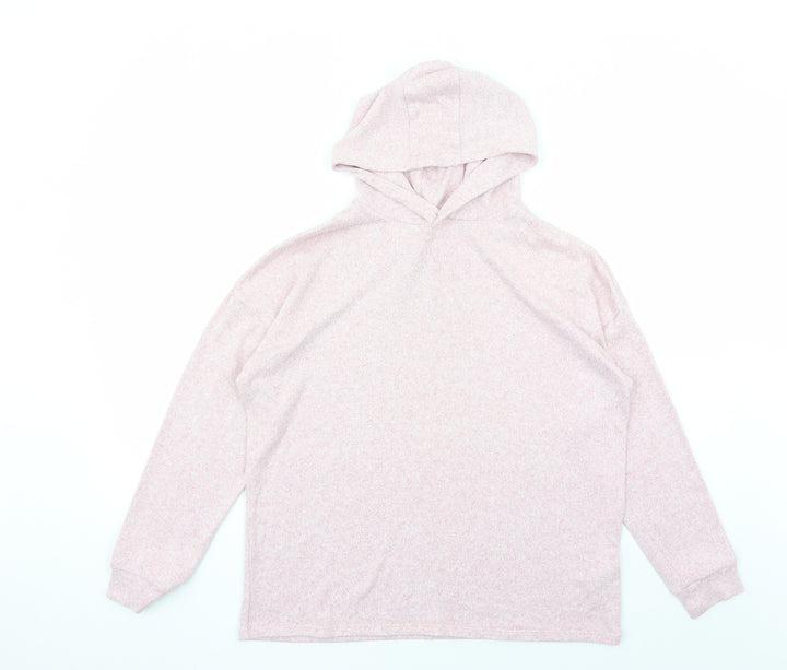 Marks and Spencer Girls Pink Viscose Pullover Hoodie Size 12-13 Years Pullover