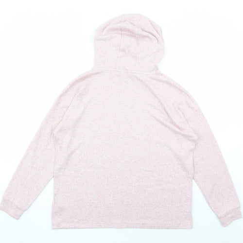 Marks and Spencer Girls Pink Viscose Pullover Hoodie Size 12-13 Years Pullover