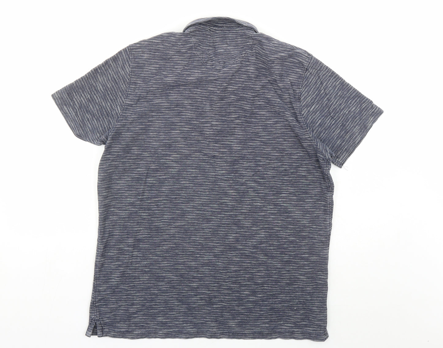 NEXT Mens Blue Cotton Polo Size L Collared Button