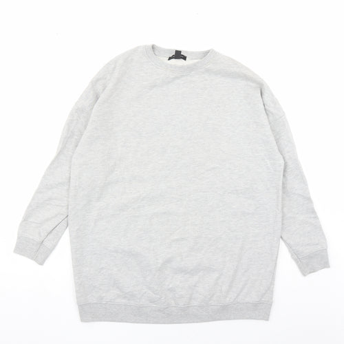 New Look Womens Grey Polyester Pullover Sweatshirt Size M Pullover