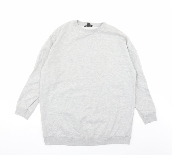 New Look Womens Grey Polyester Pullover Sweatshirt Size M Pullover