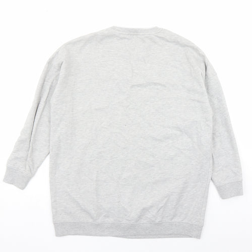 New Look Womens Grey Polyester Pullover Sweatshirt Size M Pullover