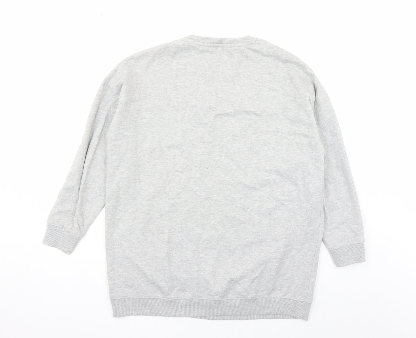 New Look Womens Grey Polyester Pullover Sweatshirt Size M Pullover