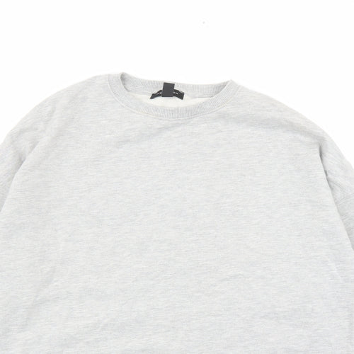 New Look Womens Grey Polyester Pullover Sweatshirt Size M Pullover
