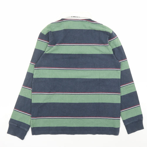 Farah Mens Multicoloured Striped Cotton Polo Size M Collared Button