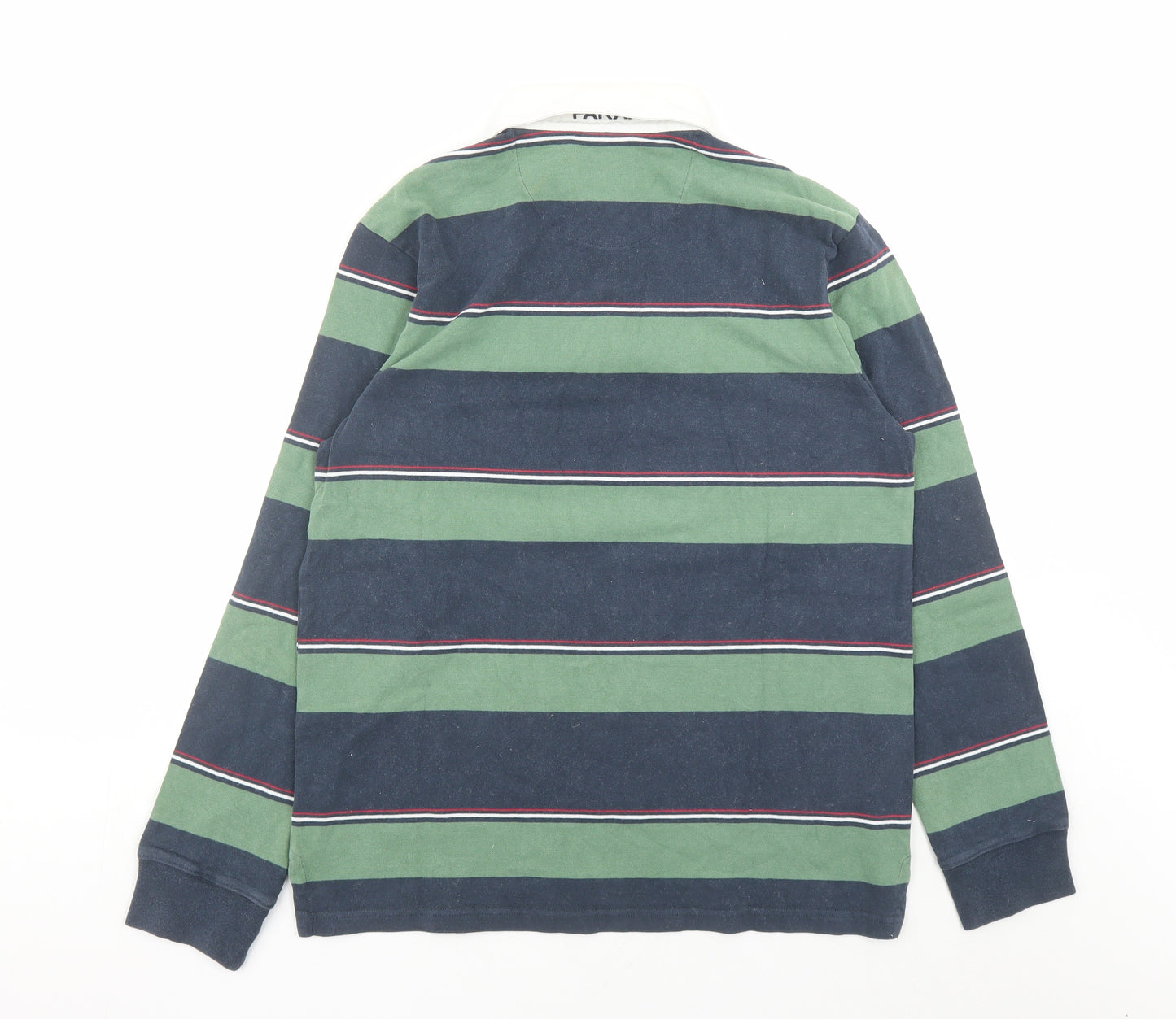 Farah Mens Multicoloured Striped Cotton Polo Size M Collared Button