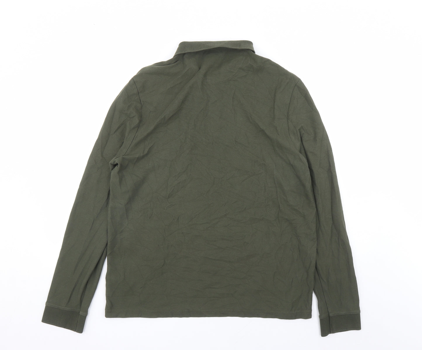 Farah Mens Green 100% Cotton Polo Size XL Collared Button