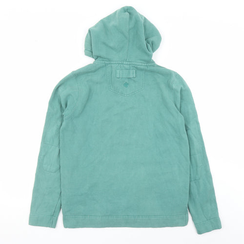 Fat Face Mens Green Cotton Pullover Hoodie Size S