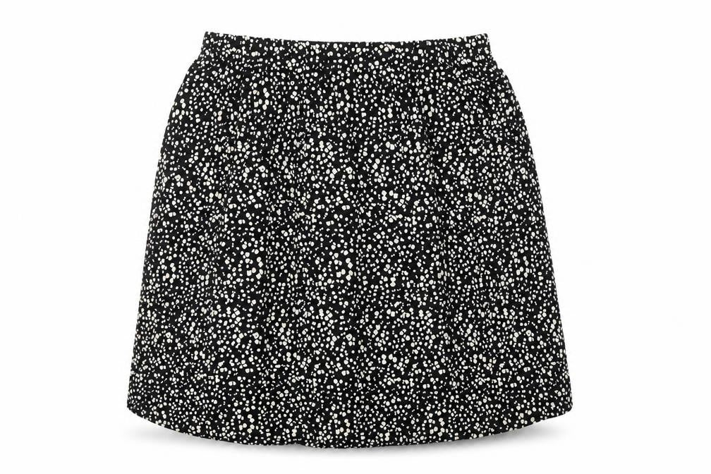 Marks and Spencer Womens Black Geometric Viscose Swing Skirt Size 22 - Elasticated Waist